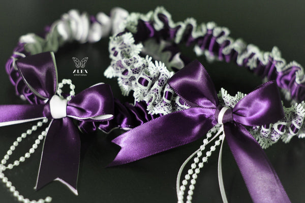 Plum Wedding Garter Set \ Egg Plant Garter Belt \ Plum Toss Garters \ Plum Keepsake Garter \ Plum Bridal Garter Set \ Plum Wedding Garters