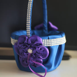 Blue Flower Girl Basket