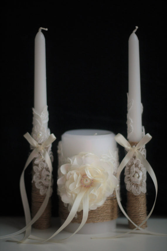 Rustic unity candle set online