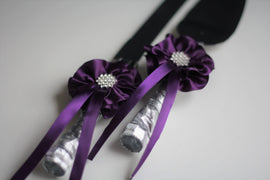 Plum Cake Serving Set / Silver Plum Wedding Cake Cutting Set / Plum Cake Server set / Wedding cake knife and Server \ Plum Wedding knife set