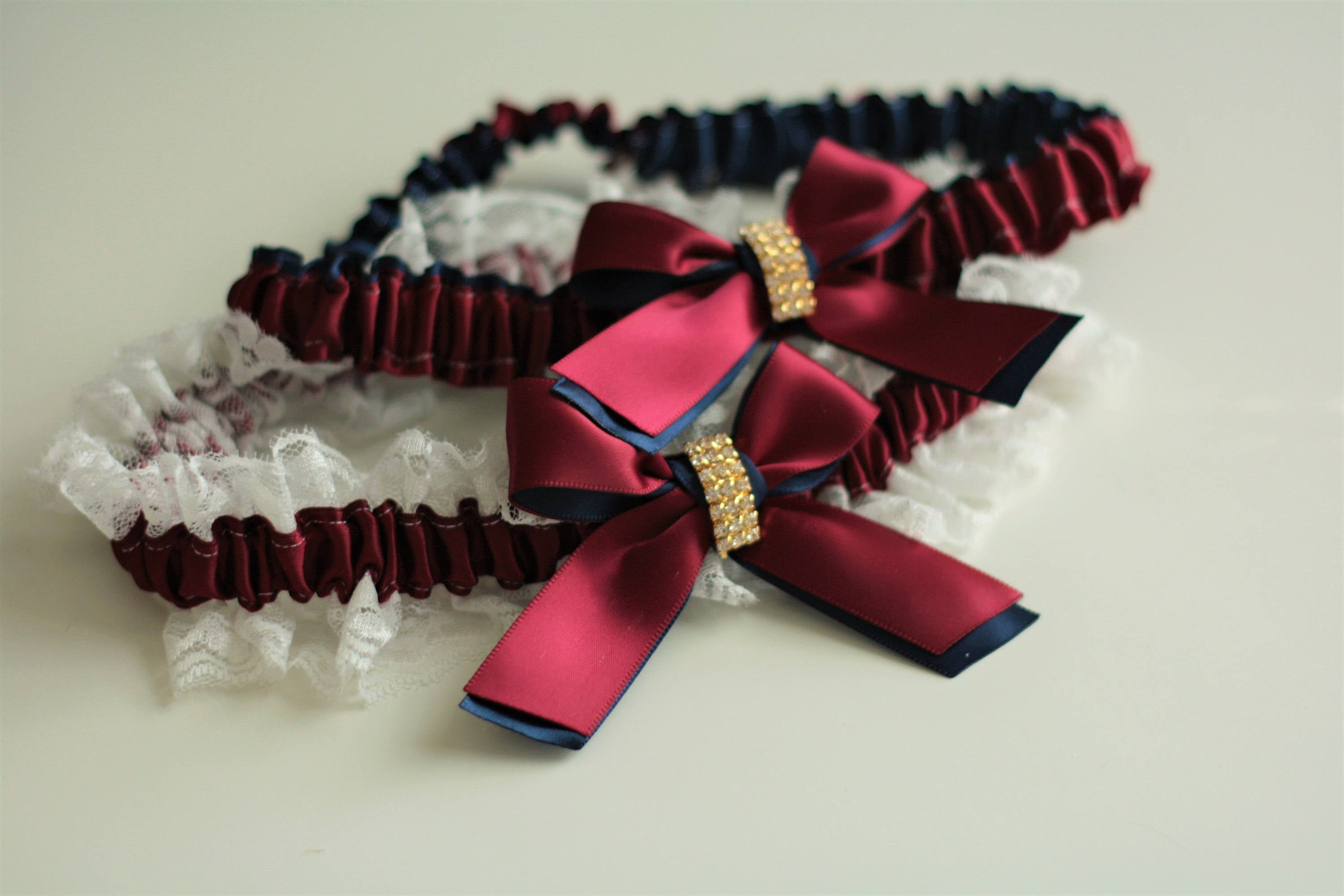 Burgundy Navy Bridal Garter Set, Wedding Garter Set, Red Bridal Garters Burgundy Navy Bridal Garter Set, Wedding Garter Set, Red Bridal Garters