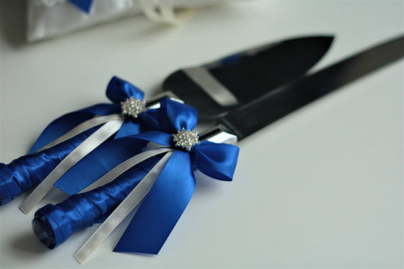 Royal Blue Cake Serving set, Wedding Cake Knife and Server, Cake Serve –  Alex Emotions