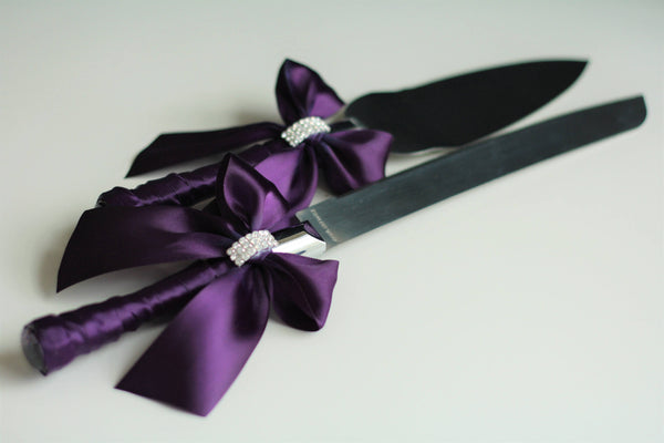 Plum Cake Server Set, Purple Wedding Cake Cutting Set / Plum Cake Serving set / Wedding cake knife and Server \ Wedding knife set