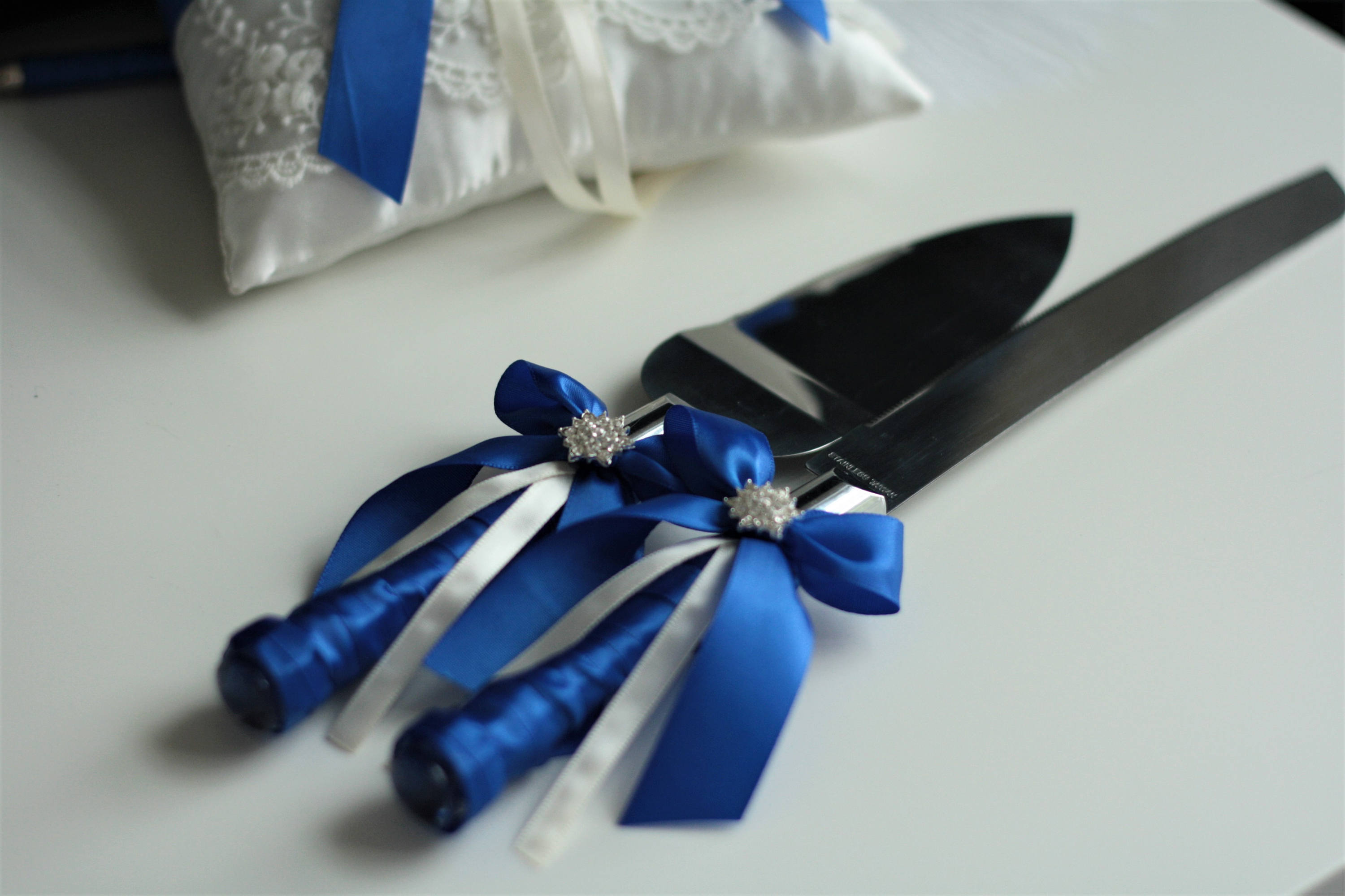 Royal Blue Cake Serving set, Wedding Cake Knife and Server, Cake Serve –  Alex Emotions