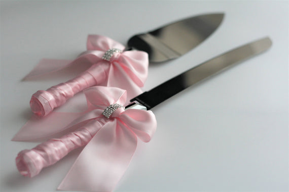 Blush Cake Server Set, Pink Wedding Cake Cutting Set / Pink Cake Serving set Wedding cake knife and Server Blush Pink Server Wedding Server