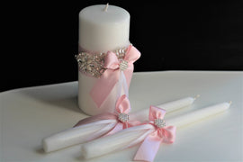 Pink Candles, Wedding Candles, Unity Candles, Wedding Unity candle set, Pillar candle, Stick candles, Marriage candles, ceremony candle