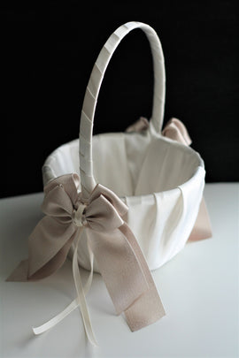 Beige Flower Girl Basket / Champagne Wedding Basket / Flower Girl Baskets / Beige Flower Basket / Ceremony Basket Flower Girl Gift, Proposal