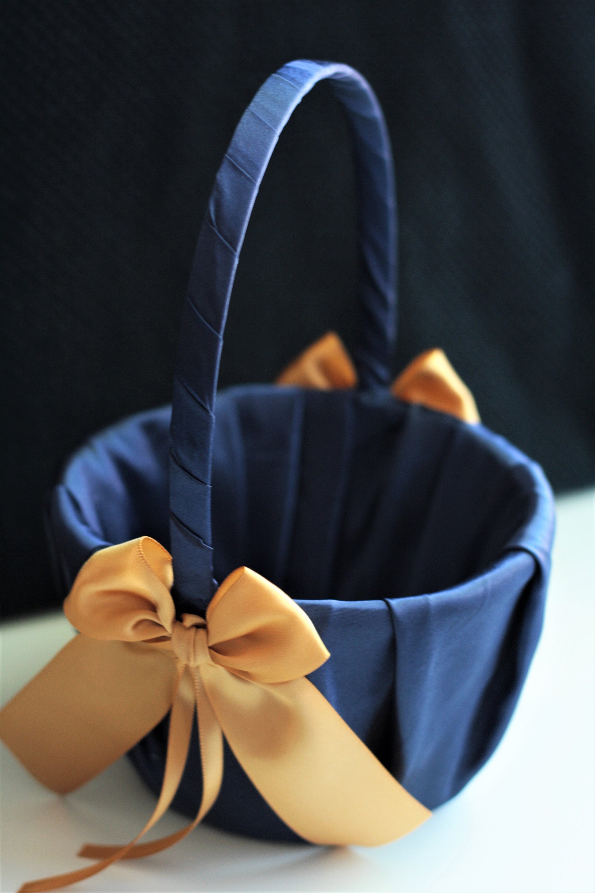 Navy blue shop flower girl basket