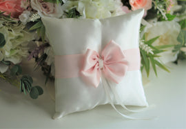 Pink Ring Bearer Pillow, Blush Ring Pillow, Pink Ring Holder, Wedding Pillow for Rings, Pink ringkissen
