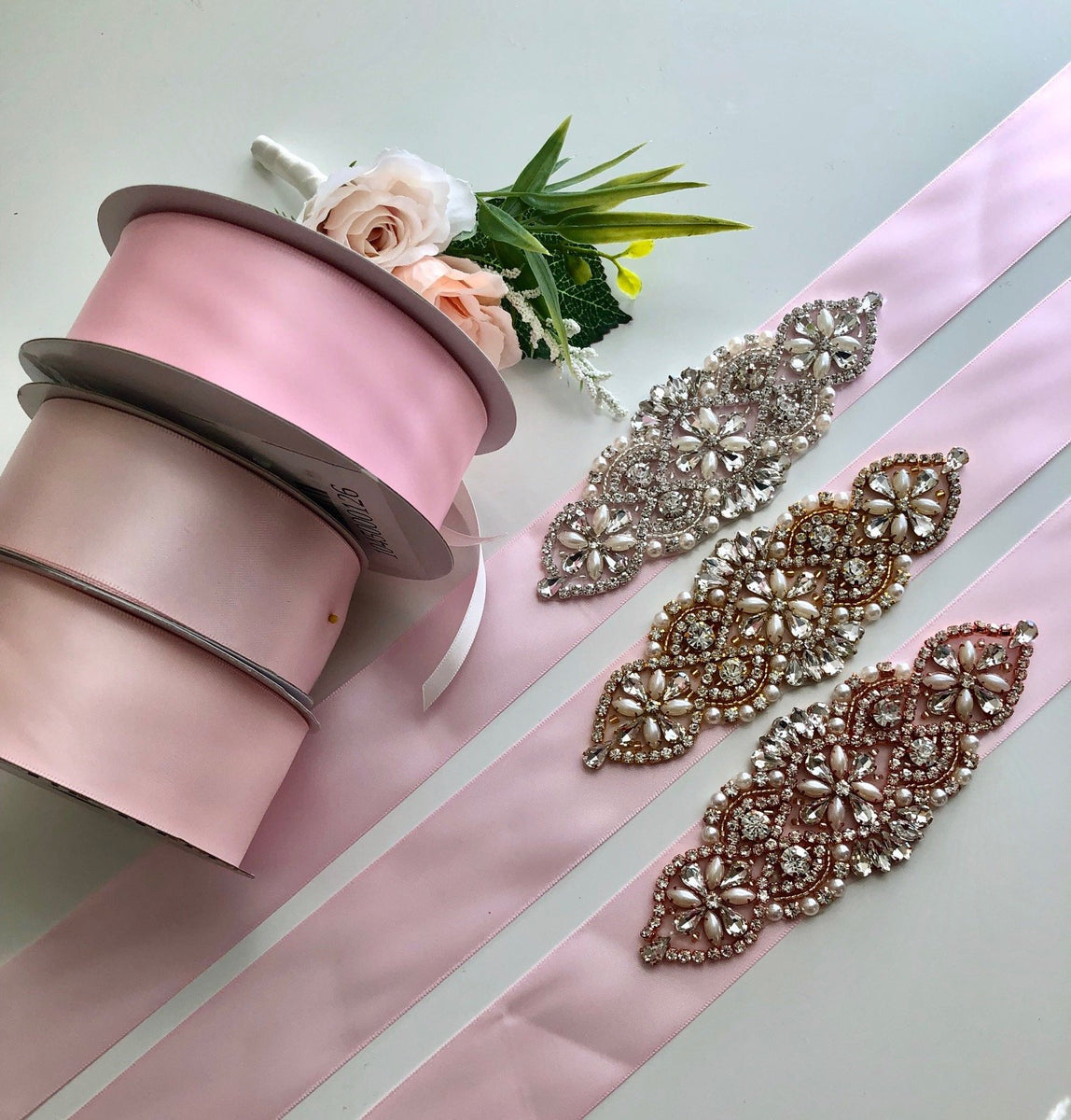 Pink Bridal Sash, Pink Wedding Belt, Bridesmaid Belt 