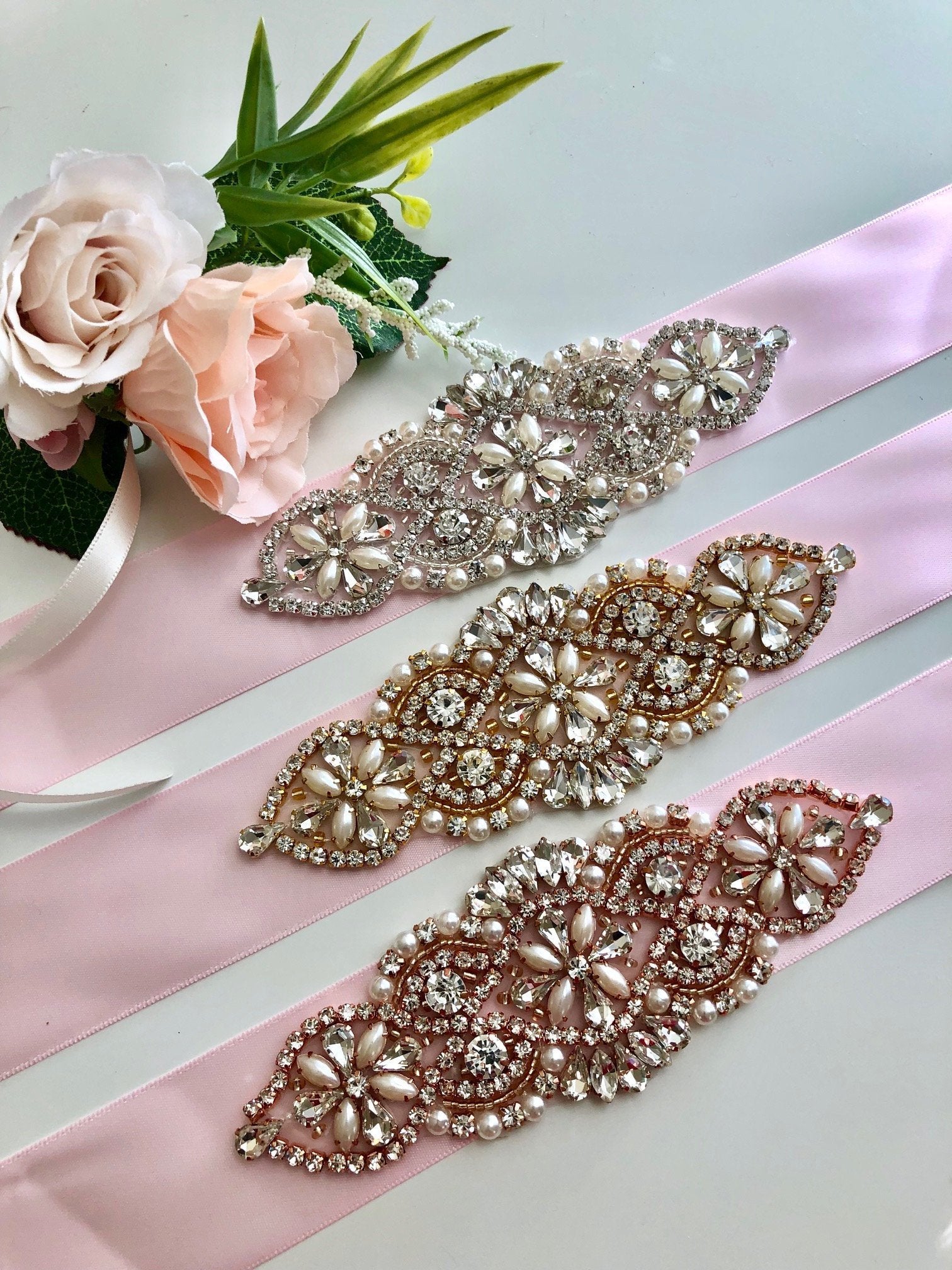 Rose Gold Wedding Belts With Crystals Madeforhercouture Wedding
