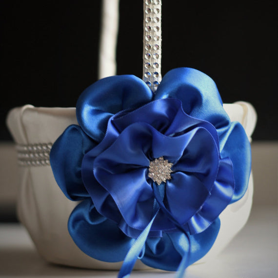 Blue Flower Girl Basket